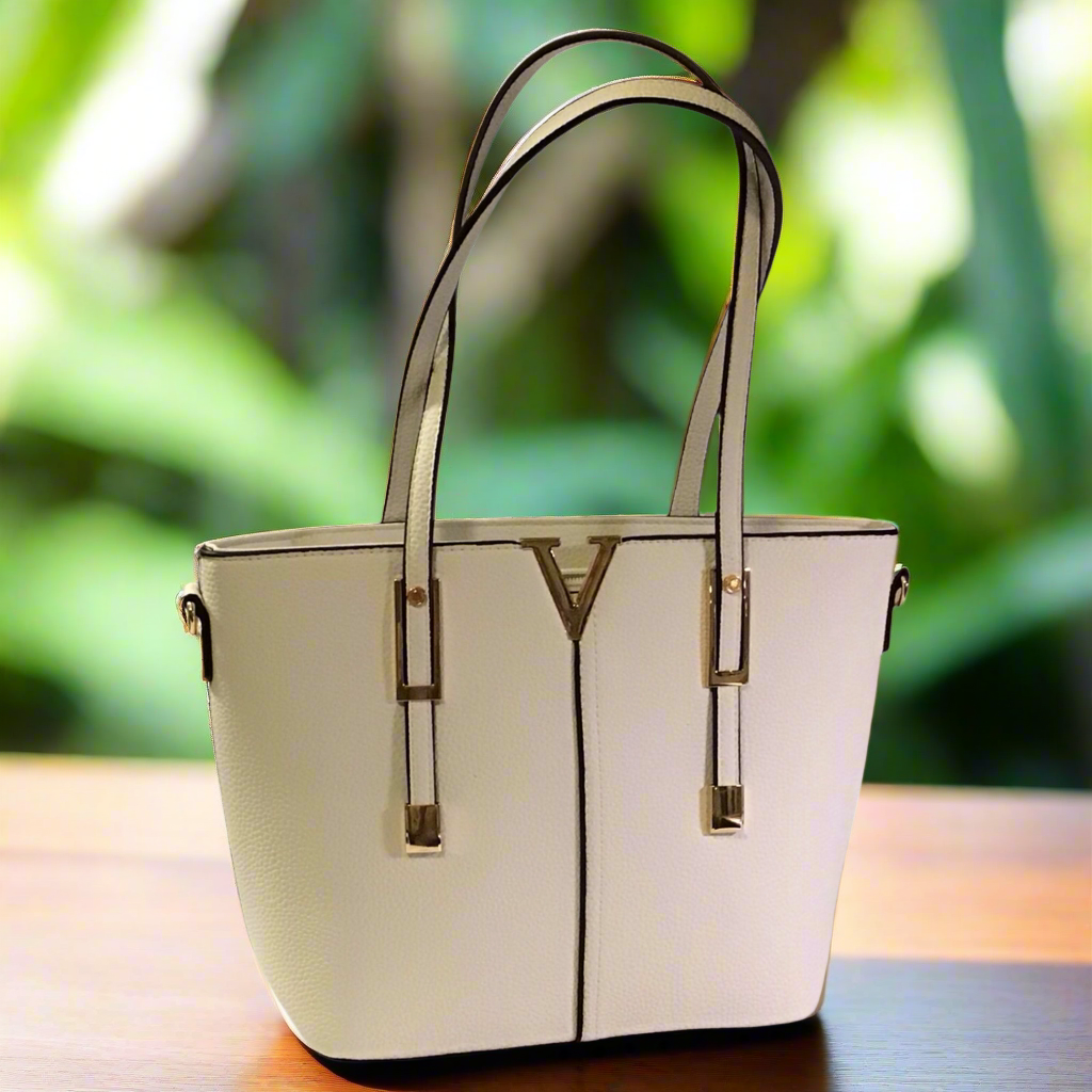 Lola. Designer Inspired Tote Bag ( Small White )