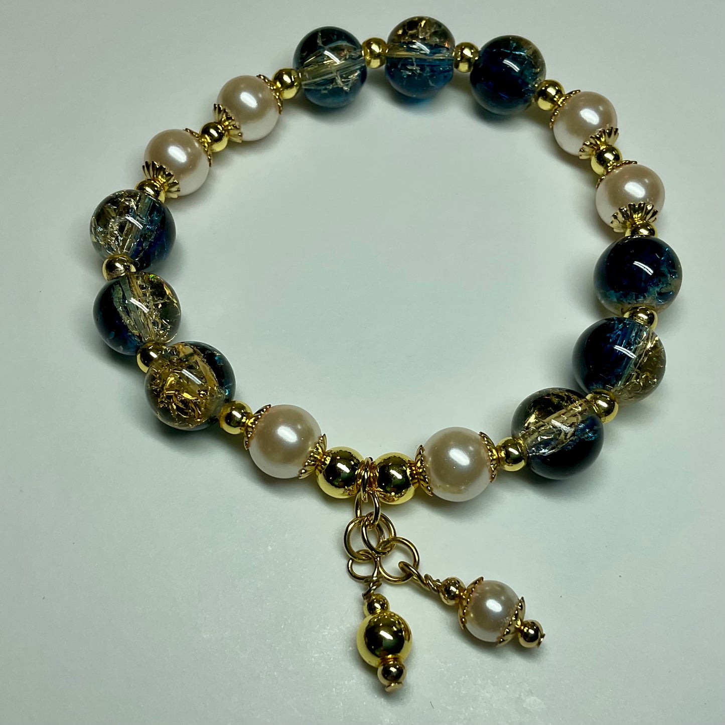 Golden Navy with Faux Pearls & Gold Accents