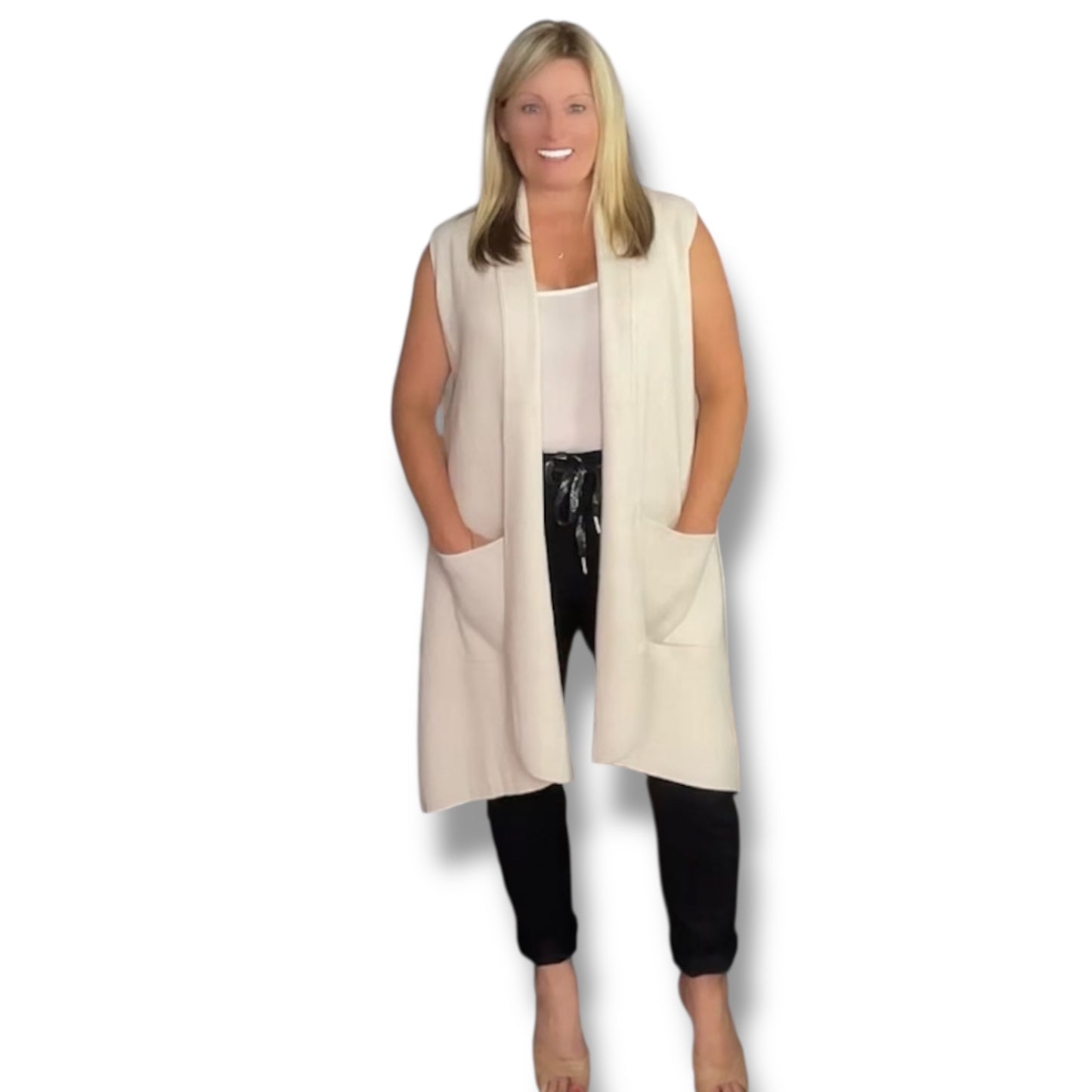 Longline Fine Knit Waistcoat (Ada)