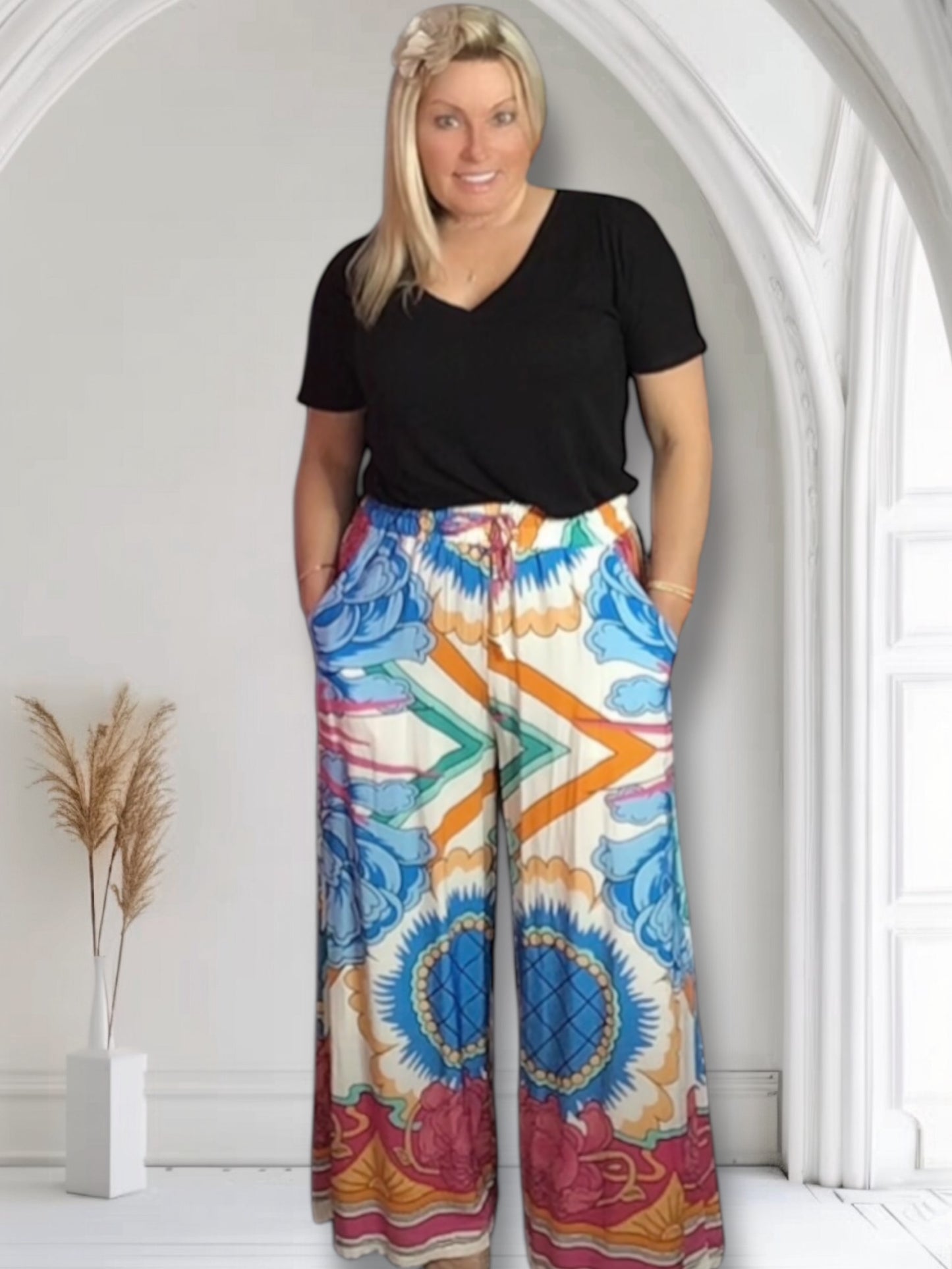 Maggie Bright Bold Floral Trousers