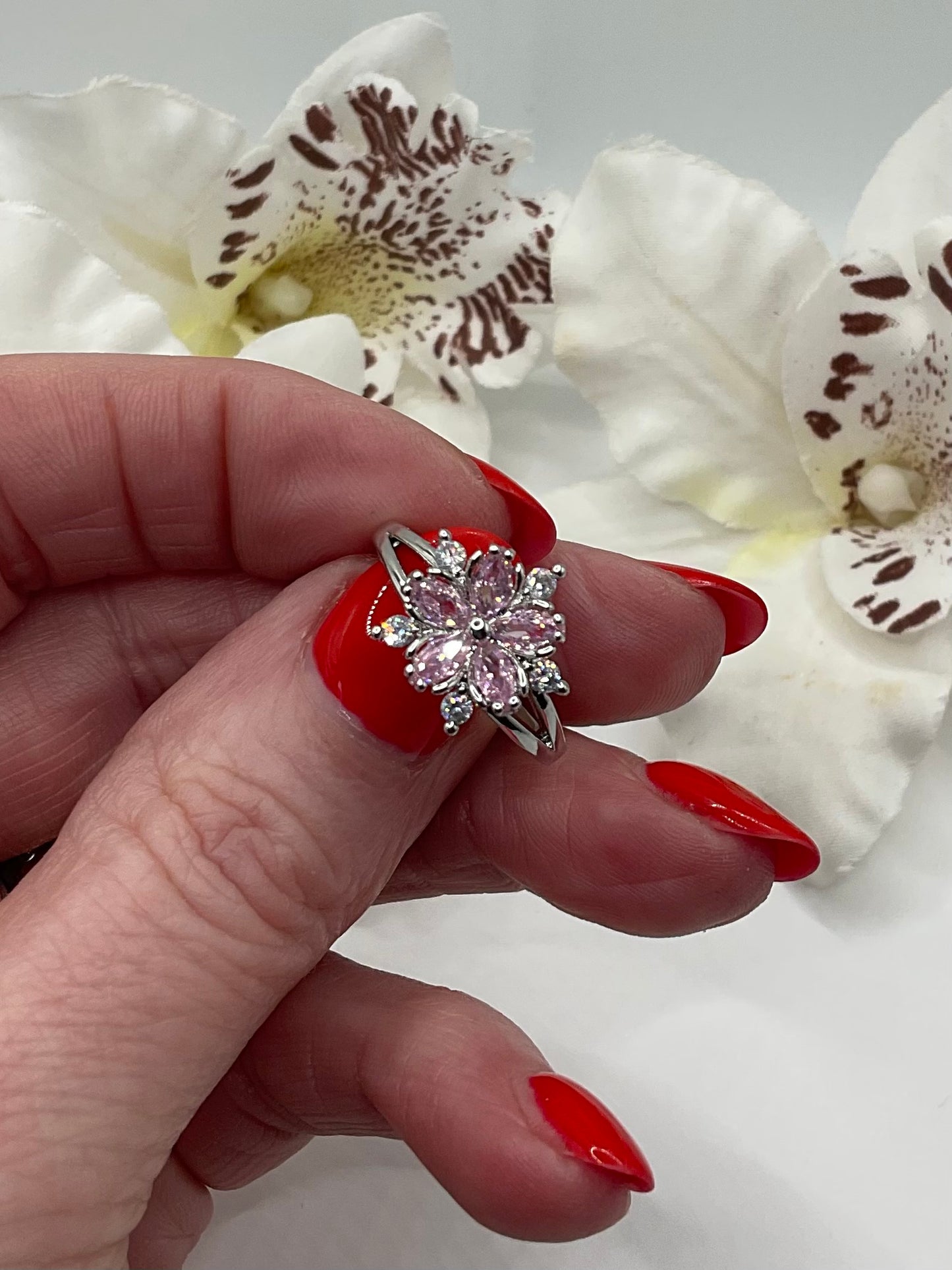 Pink Flower Ring