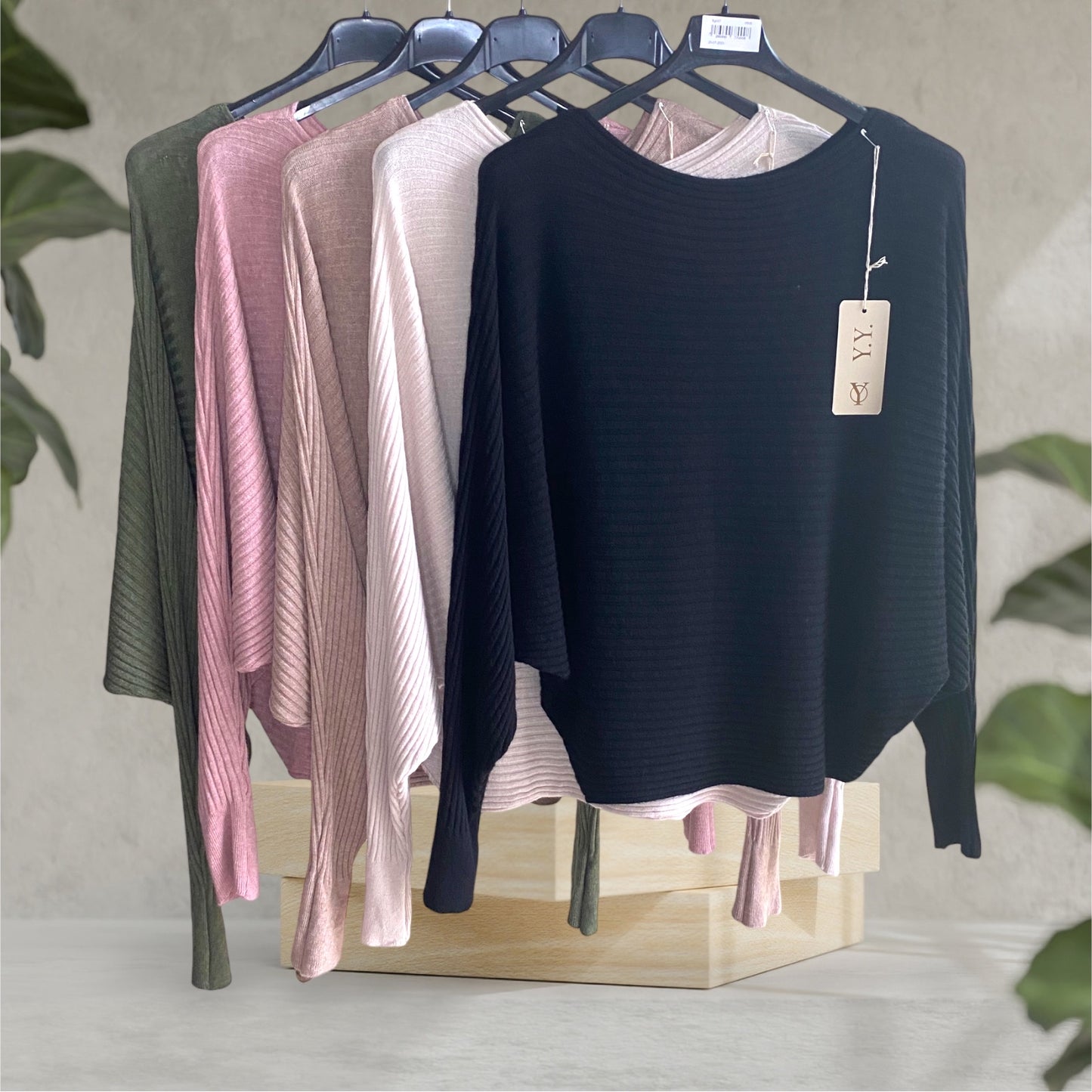 MORGAN. Soft feel ribbed batwing sweater top