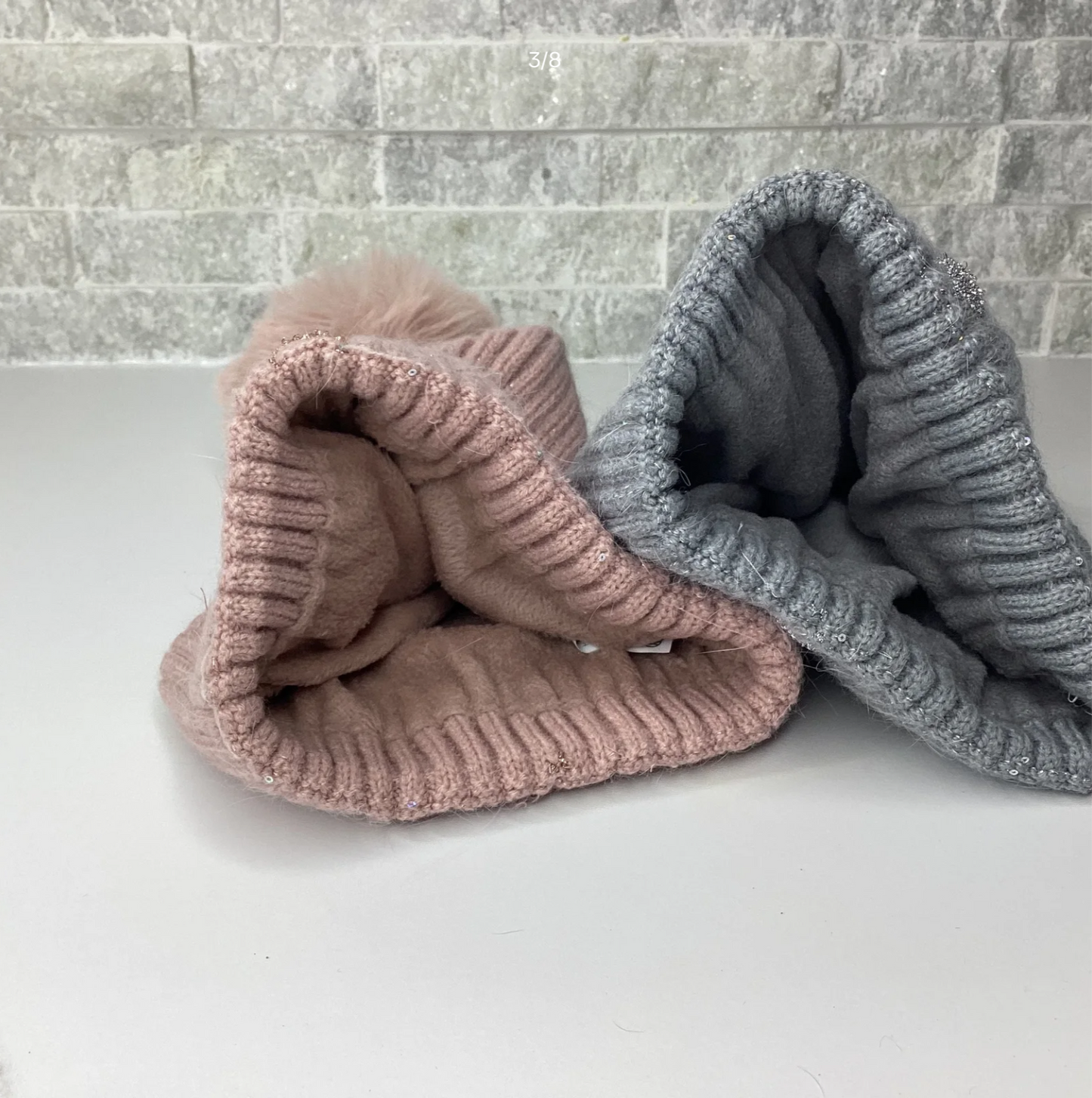 Abbi. Shimmering PomPom Plush Lined Hat