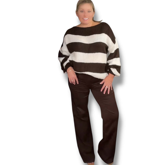 High Waisted High Stretch Boot Cut Jeans ( chocolate brown/jeggings)