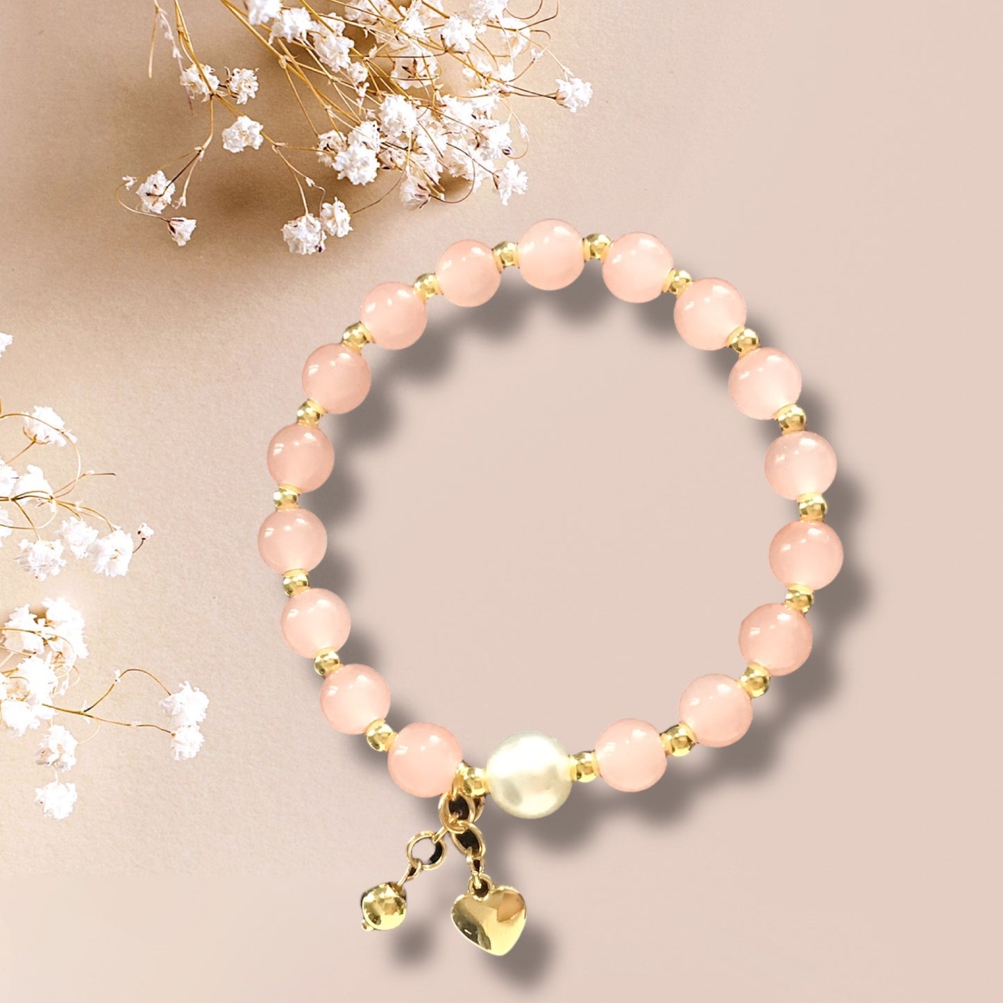 Smooth Pink. Charmayne Beaded Bracelet