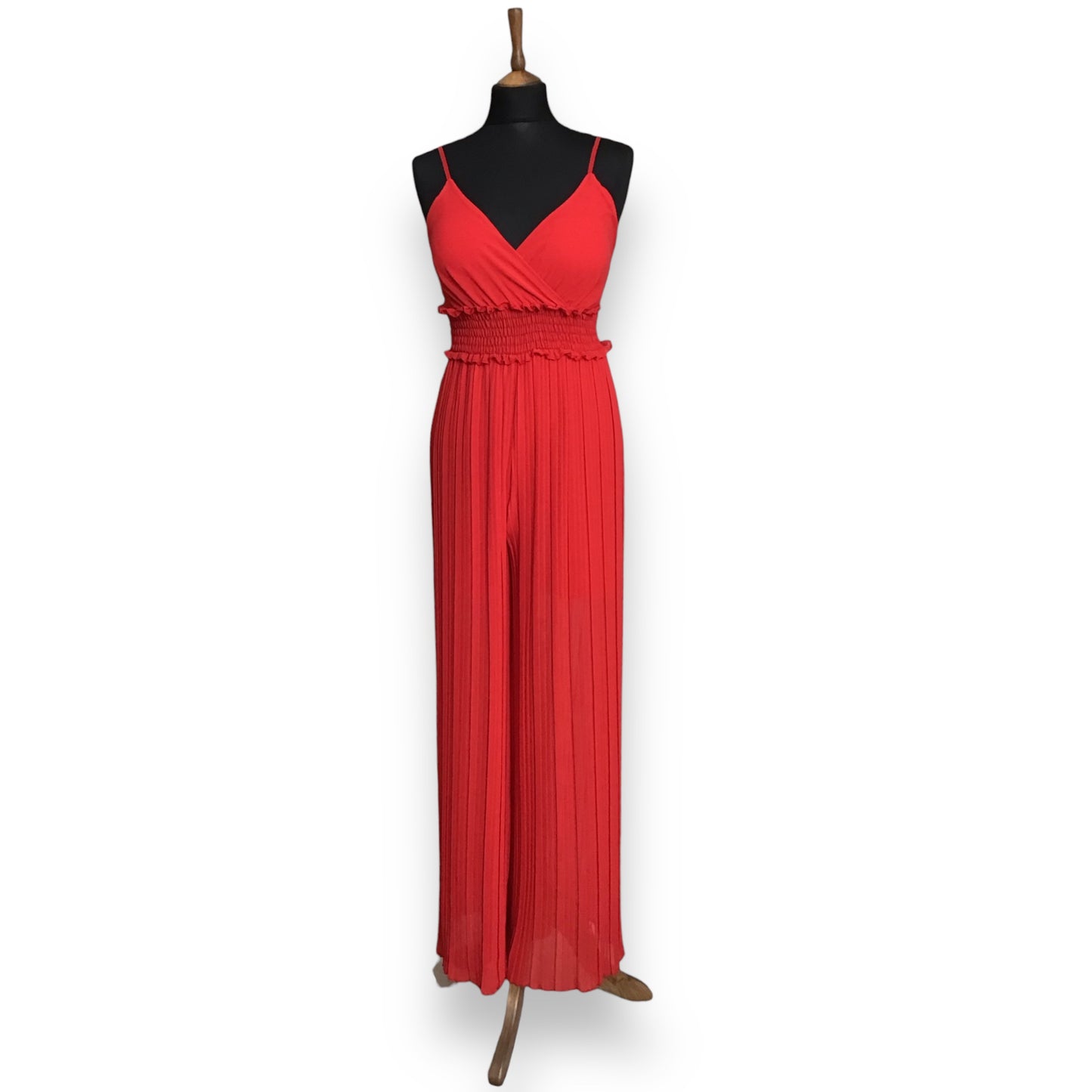 LAYA. Pleated Leg Jumpsuit with Smocked Waistband