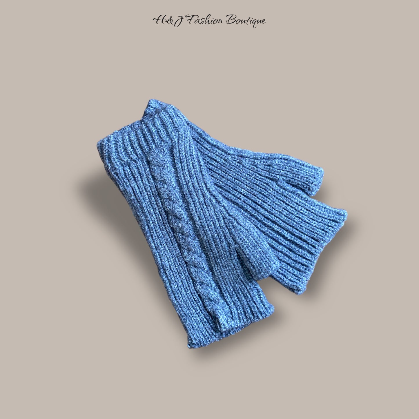 NINA. Soft knitted fingerless mittens