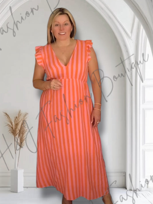 Tracy Neon V Back Dress