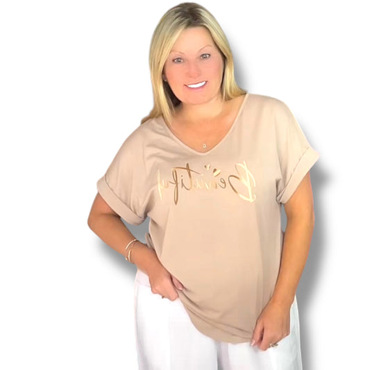 Be-You-T-Full V Neck T-Shirt