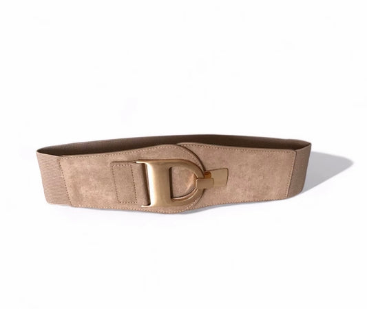 Elastic/Faux Suede D Buckle Belt (Deedee)