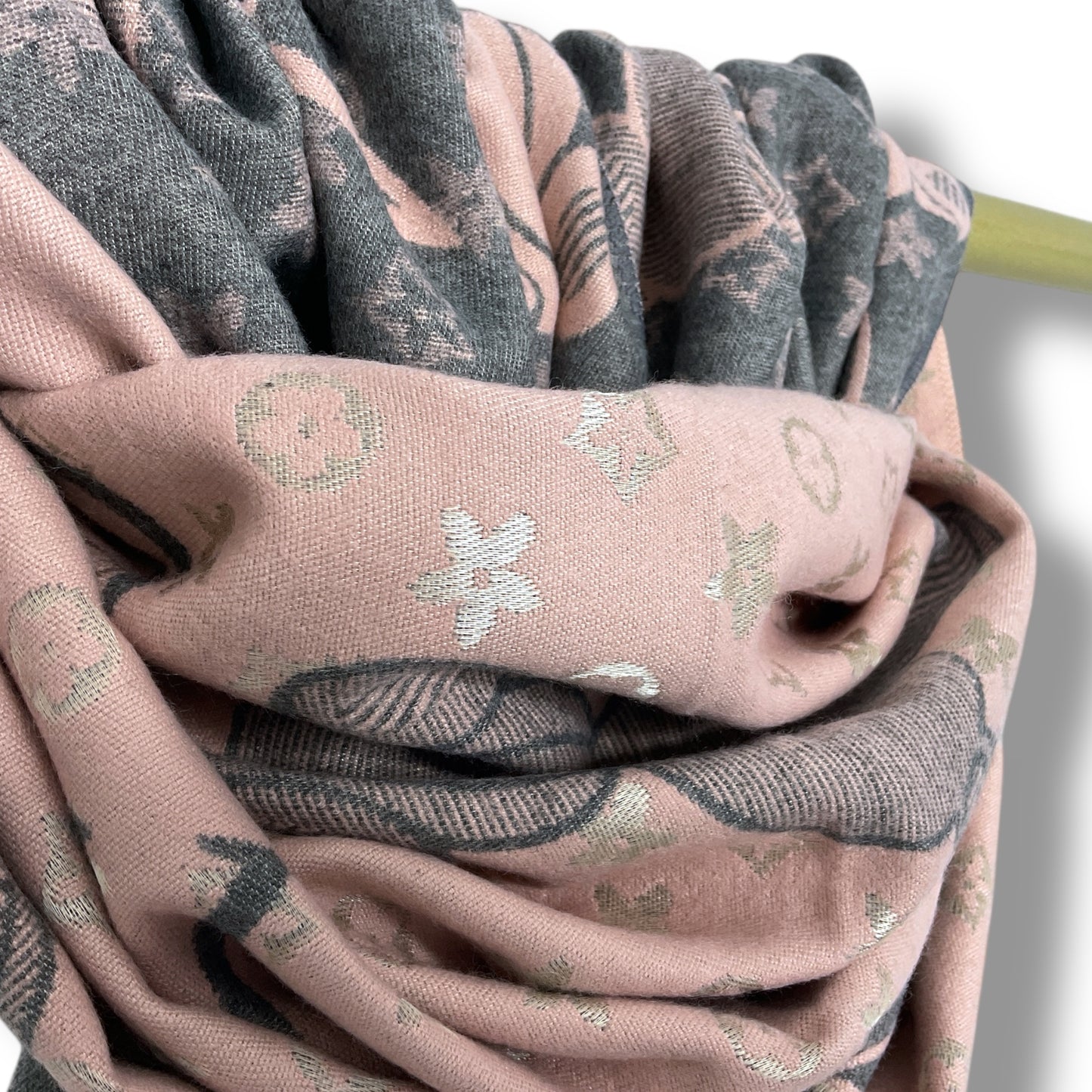 Luxury Wool Blend Scarf with Bunny & Clover Design
