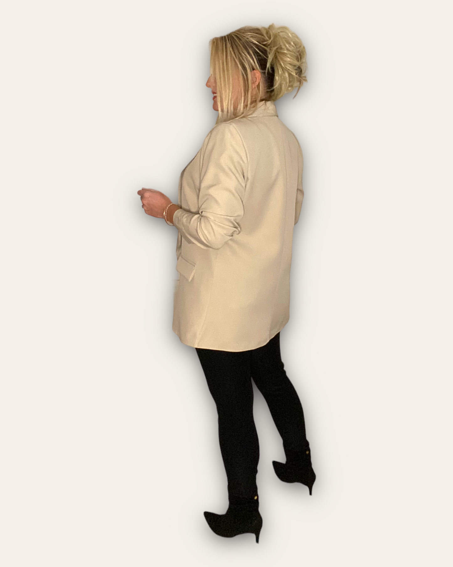 SADIE. RUCHED SLEEVE BLAZER