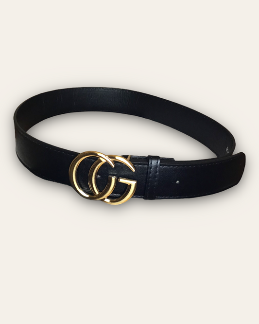 BLACK CG BUCKLE PU BELT